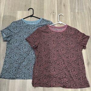 Set of Two Leopard Print T-Shirts